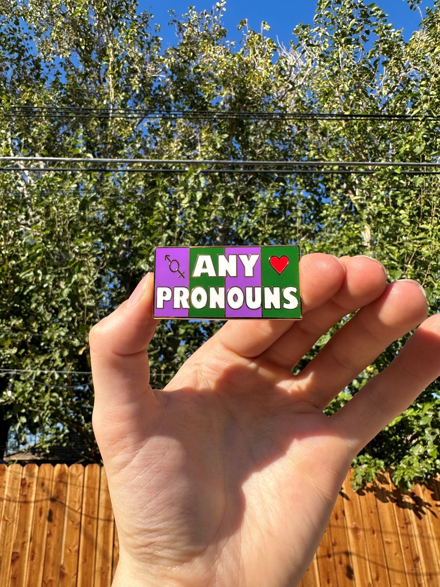 ANY PRONOUNS Enamel Pin