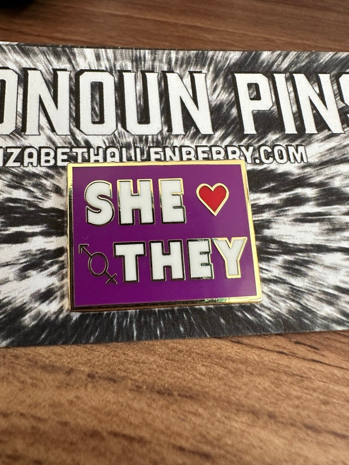SHE//THEY Enamel Pin